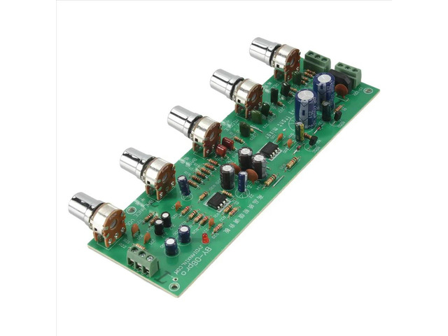 2.0 HIFI AN4558 Audio Preamplifier Bass Midrange Treble Balance Adjustable Audio Preamp Finished Board with Tone Control