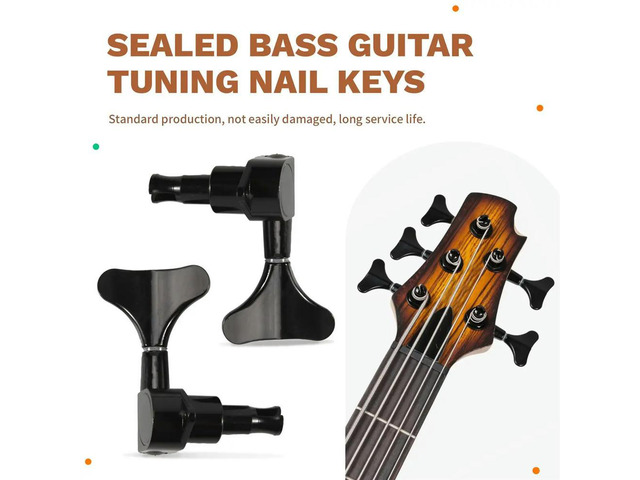 2+2 Sealed Bass Guitar Tuning Pegs Keys 2R2L Machine Head Tuners for Precision Bass and Jazz Bass, Black