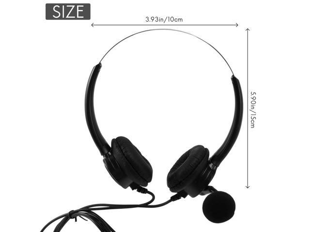 VH500D RJ9 Bilateral Headphone Hands-Free Call Center Noise Cancelling Corded with Adjustable Mic for Telephone Set