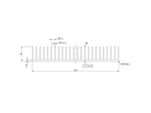 120mm Heating Panel Heat Sink Aluminum Heatsink CPU Power Amplifier Radiator B
