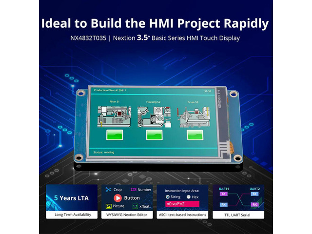 Nextion NX4832T035 3.5 Inch HMI TFT LCD Touch Display Module 480x320 3.5' Resistive Touch Screen For Raspberry Pi 3 Kit