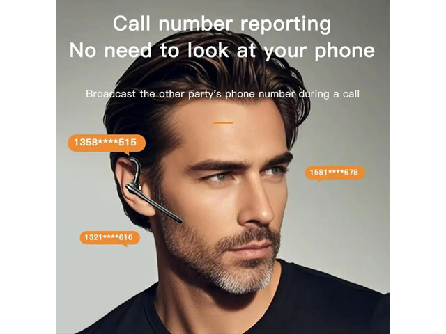 Bluetooth 5.4 Headset Single Driving Headphone with Dual Mic ENC Noise Cancelling Handsfree Business Earphones