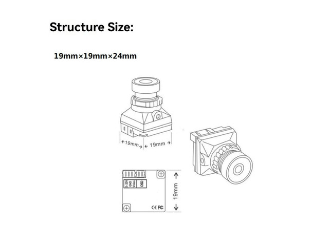 B19 PRO Mini FPV Camera 2.1mm Lens 135° FOV FPV Traversing Camera PAL/NTSC for RC Drones