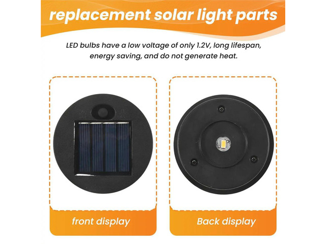 6 Pcs Solar Lights Replacement Top 7 Lumens Solar Lantern Parts LED Solar Panel Lantern Lid Lights for Outdoor Hanging