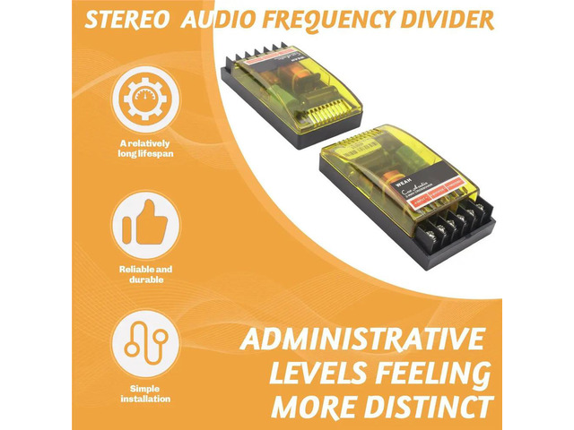2PCS 2 Way Car Professional Stereo Audio Frequency Divider Stereo Woofer Loudspeaker Speaker Crossover Filter
