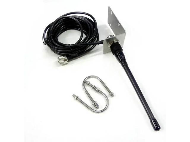 VHF Marine Antenna 156-163Mhz Rubber Waterproof Mast Aerial with 5M RG-58 Cable for Boat Sailboat Yacht
