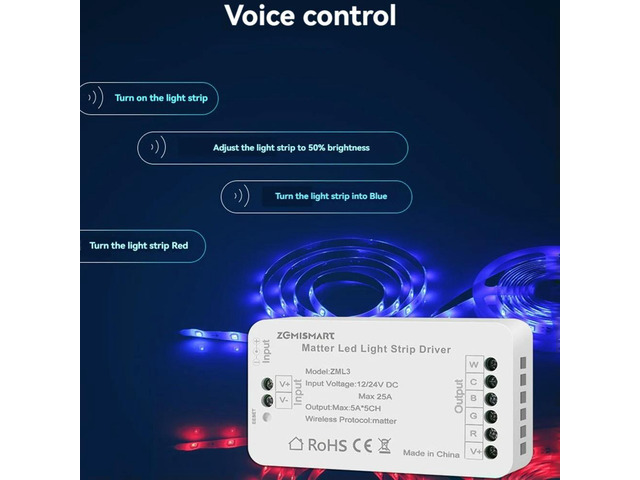 Matter LED Strip Light Controller CW Controller LED Strip Bixb/Siri/for Google Home/for Alexa Control Support Matter LED Strip Light Controller CW Controller LED Strip Bixb/Siri/for Google Home/for Alexa Control Support