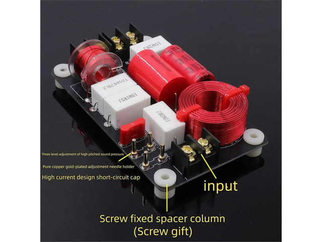 150W 2-Way Crossover for Hi-Fi Bookshelf Speaker Dual Air Core Inductor 2500Hz HiFi Crossover