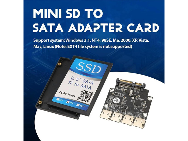 2.5 Inch 4 TF to SATA Adapter Card, Self-Made SSD Solid State Drive, For Micro-SD to SATA Group Card