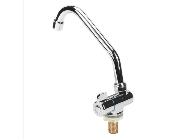 Foldable RV Faucet Rotating Single Handle Deck/Wall Mounted RV Kitchen Tap Copper Cold Water
