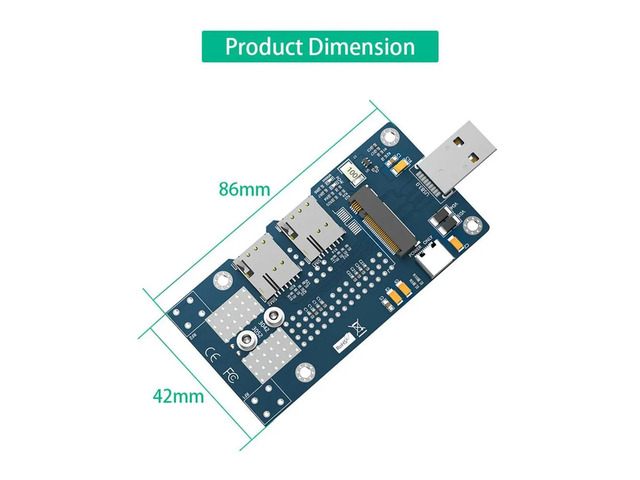 M.2 to USB 3.0 Adapter+EM7455 4G Module with Dual NANO SIM Card Slot Support 3G/4G/5G/LTE Module M2 NGFF Key B Card