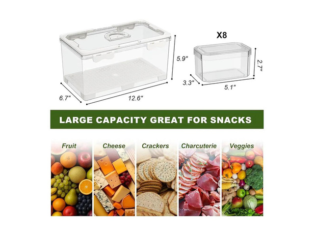 HAPPYDAY~ Picnic Basket with Lid and Handle, Clear Divided Serving Tray for Biscuit, Fruits, for Travel, Picnic, Beach