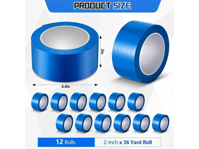 THANKYOU 12 Rolls Screen Printing Blocking Tape, 2' X 36yds Graphic Production Blue Tape Solvent and Water for Screen Printing