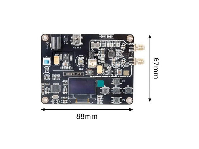 ADF4351-OLED Wideband Phase-Locked Loop Frequency Synthesizer 35MHz-4.4GHz RF Signal Source SMA Output Module