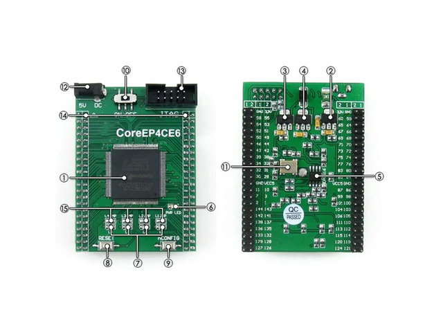 CoreEP4CE6,FPGA Core Board, Features the ALTERA Cyclone IV Chip EP4CE6E22C8N Onboard