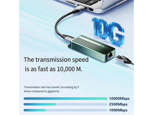 10GbE USB-C Ethernet Adapter USB3.2 Type C 10 Gigabit Ethernet Adapter Realtek/RTL8159 for 11