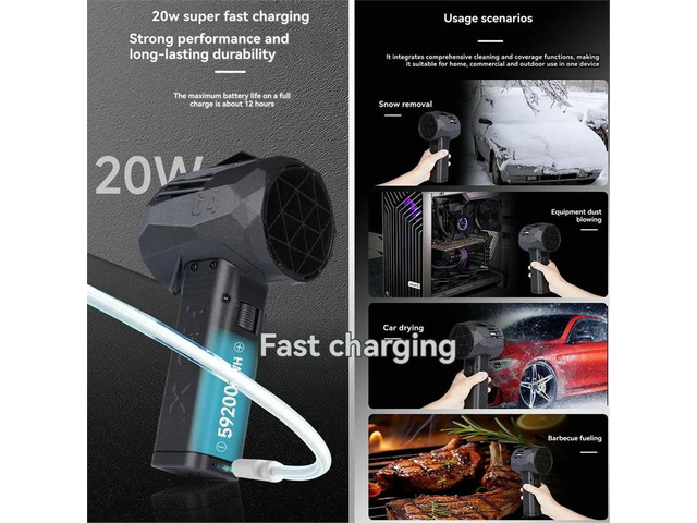 Mini X64 PRO Air Blower 750W Handheld Turbo Fan Brushless Motor 350km/H Air Speed 1.5kg/S Thrust