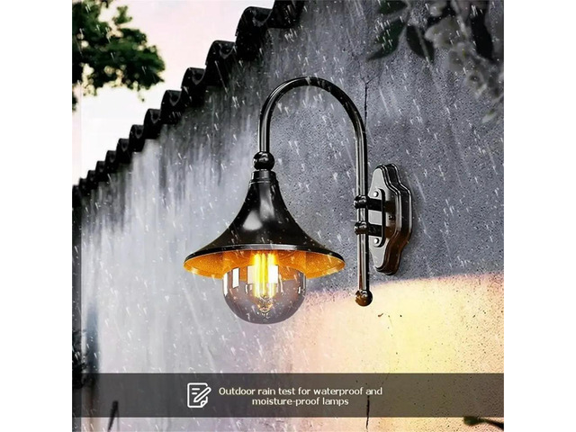 HAPPYDAY~ Outdoor Wall Lamps with E27 220V Warm Light Country Garden Villa Aisle Balcony Hallway Lighting Fixtures