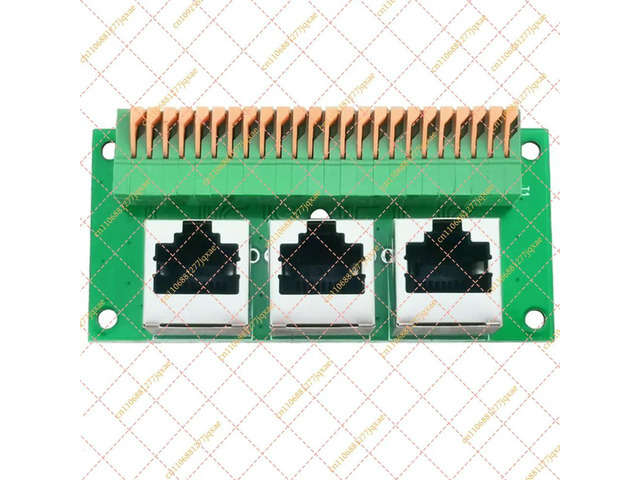 Solderless RJ45 Female Breakout Board, 8-Pin Quick Spring Terminal PCB Connector