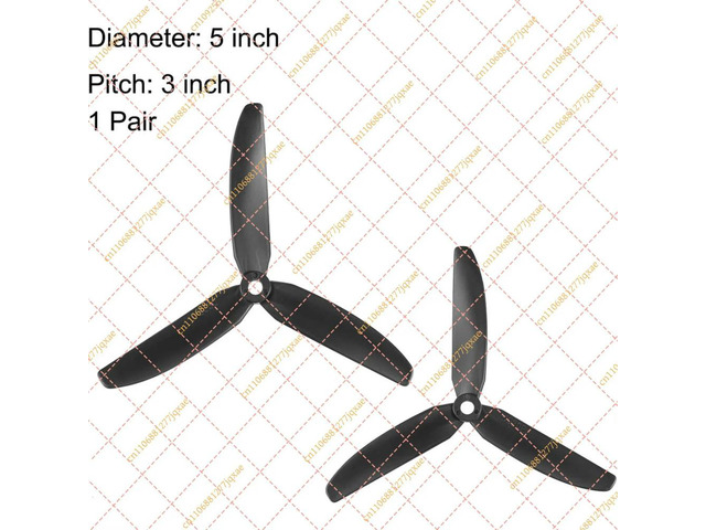 for Phantom 5030 5x3 Nylon Propellers (3-Blade, Black, with Adapter Rings)