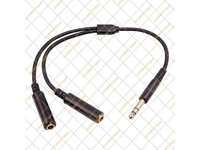 Stereo Audio Y Splitter Cable, 1/4 Inch 6.35mm Male to Dual 6.35mm Female Adapter
