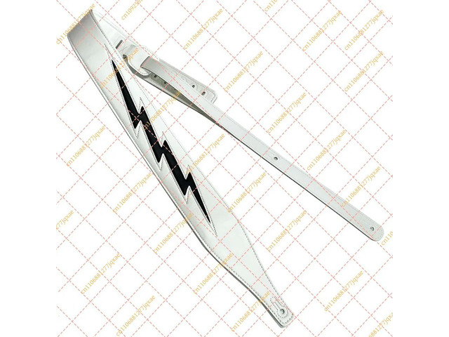 Leather Guitar Strap with Lightning Pattern, Comfortable Acoustic Electric & Bass Guitar Strap
