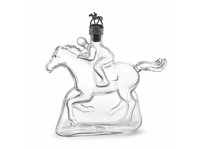 Racing Horse Jockey Glass Decanter Premium Crystal Liquor Bottle Whiskey Bar Decor Gift For Men