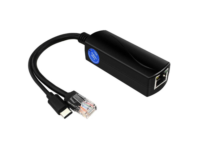 5V 4A Gigabit PoE Splitter for Raspberry Pi 5, IEEE 802.3af/at Type-C Power & Network Module (10/100/1000Mbps)