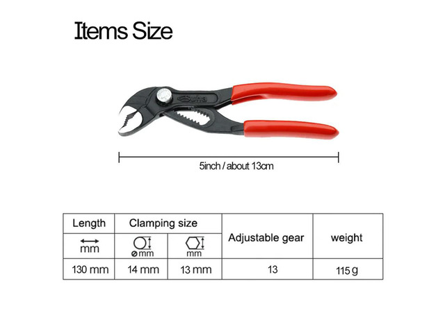 5inch Mini Quick Switch Adjustable Stenciled Crescent Wrench Small Pipe Pliers Multi Functional Shifting Spanner Pump Clamp