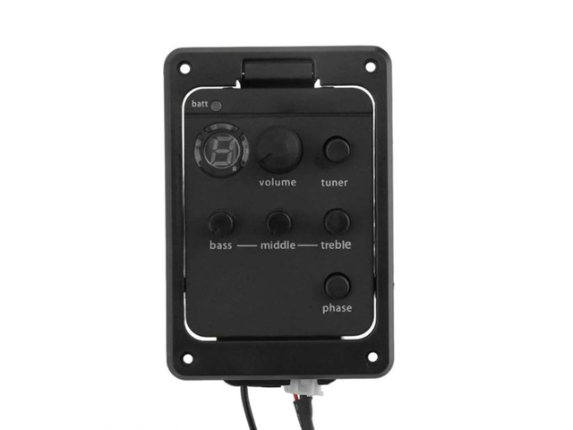Acoustic Guitar Preamp System with EQ, Piezo Pickup, Built-in Tuner, Volume & Tone Controls