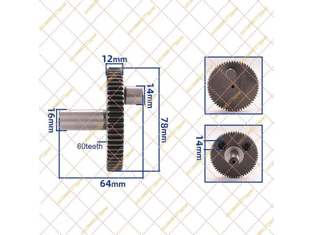 77mm 60Teeth Mini Pinion Crankshaft Gear Replacement Spare Parts for GSH11E Electric Pickaxe Power Tool