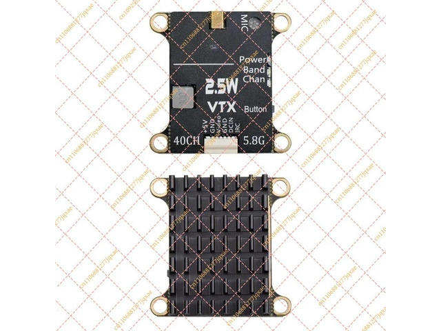 for JHEMCU 2.5W 5.8GHz FPV VTX, 30x30mm 2-6S Wide Voltage Video Transmitter with Built-in Mic for Long-Range RC Airplane
