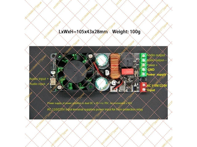 Nvarcher HIFI Mono 500W Digital Amplifier Class D Audio moudle With Speaker Protection Better Than LM3886 IRS2092S
