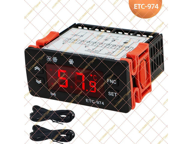 A43I ETC-974 Microcomputer Digital Thermostat 220V Refrigeration Temperature Controller with NTC Sensor Alarm