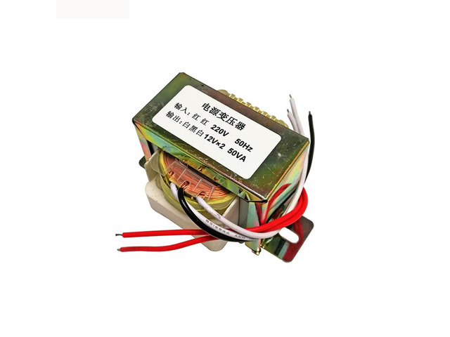 50W Single Phase Power Transformer, AC 220V to Dual 12V Output, Audio & Electrical Transformer