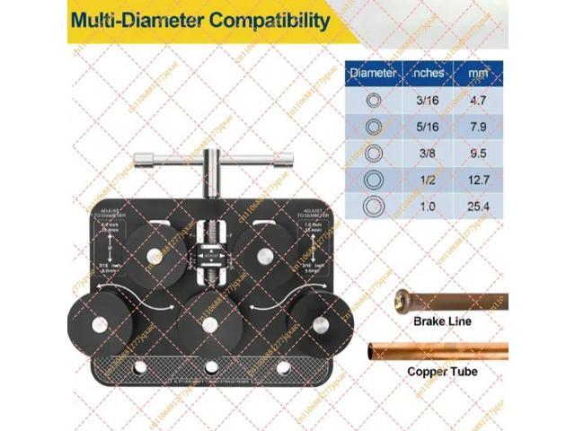 Adjustable Pipe & Brake Line Straightener, Auto Repair Tool for 3/16' to 1' Tubing