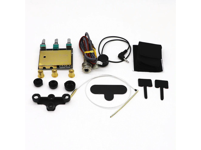 Acoustic Guitar Active Pickup System Dual Mic & Piezo Blend with Volume Tone Controls