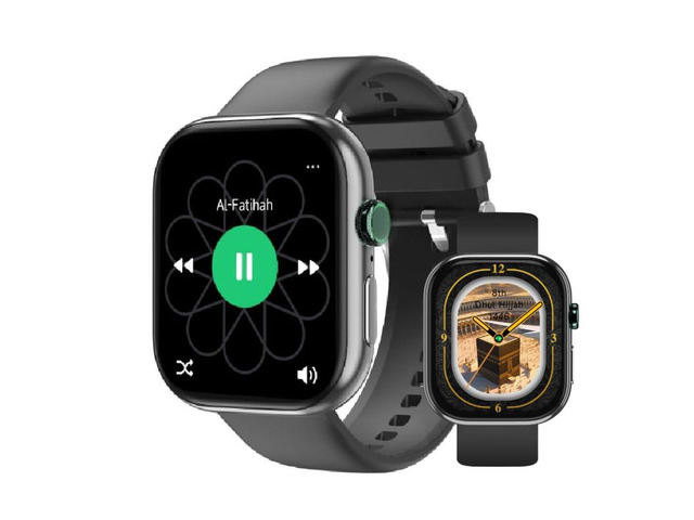 Islamic Quran Watch for Muslim Men, 2.02' KDN Certification Azan Watch with 114 Full Quran Recitation, Prayer Times Reminders, Daily Azkar, Hijri...