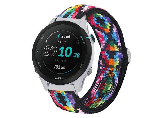 Compatible for Garmin Forerunner 255 Band, Stretch Elastics Nylon Adjustable Replacement Strap Accessories Compatible for Garmin 255 46mm / 255S...