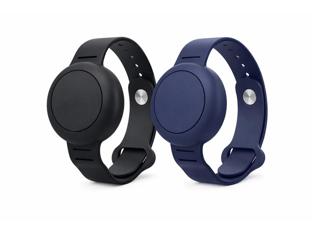 Silicone Bracelet Holder 2-Pack for GPS Trackers (Trackers NOT Included) Adjustable Water Resistant Wristband Compatible with 1-inch Round...