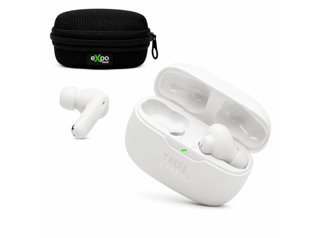 Vibe Beam 2 True Wireless Noise Cancelling Earbuds Pure Bass Sound, Smart Ambient, 4 Mics, 40H Battery, IP54 Water Resistant (White) with Expo Gear...