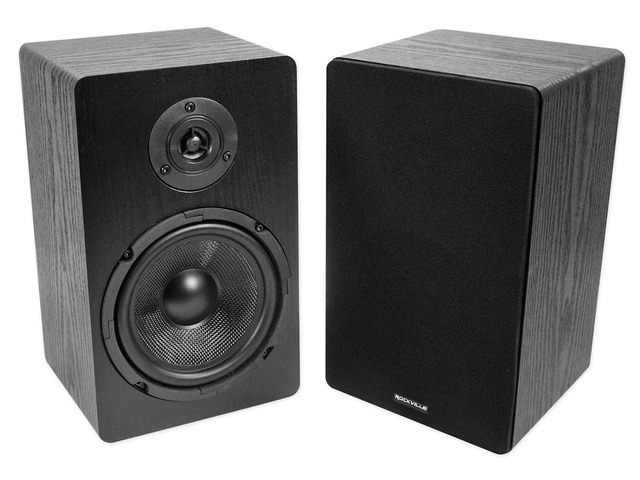 RockShelf 68B V2 Pair 6.5' Black Home Theater Bookshelf Speakers 400W Peak/100W RMS, 2-Way, 8 Ohm, Kevlar Woofers, Silk Dome Tweeters, 5-Way...