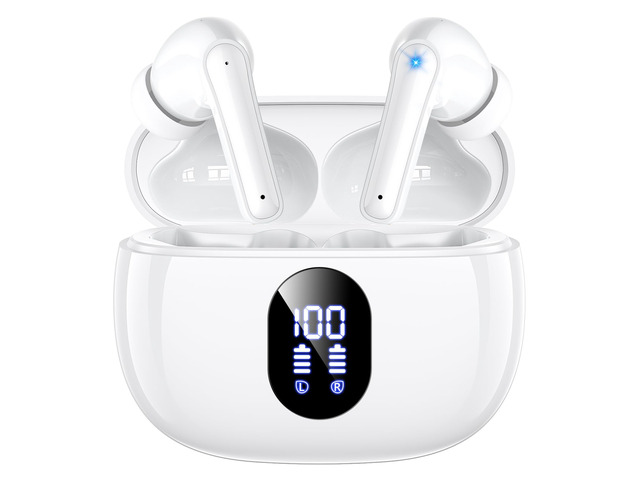 Wireless Earbuds, Hi-Fi Deep Bass Ear Buds, 48H Playtime In-Ear Headphones 2 Mics for Clear Calls, LED Display, IPX7 Waterproof, Touch Control,...