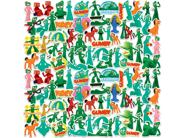 Gumby 100 Vinyl Stickers Waterproof Die-Cut Decals Laptop Water Bottle Car