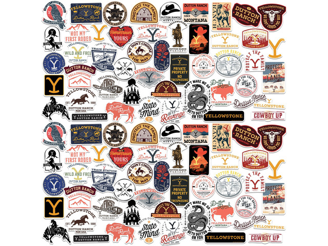 Yellowstone 100 Vinyl Stickers Waterproof Die-Cut Decals Laptop Scrapbook