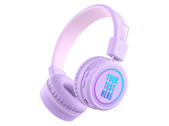 KidJamz KJ55BT Personalized Bluetooth Wireless Safe Listening Headphones for Kids w/Custom LED-Backlit Design, Volume Limiter, Mic; Kids Headset...