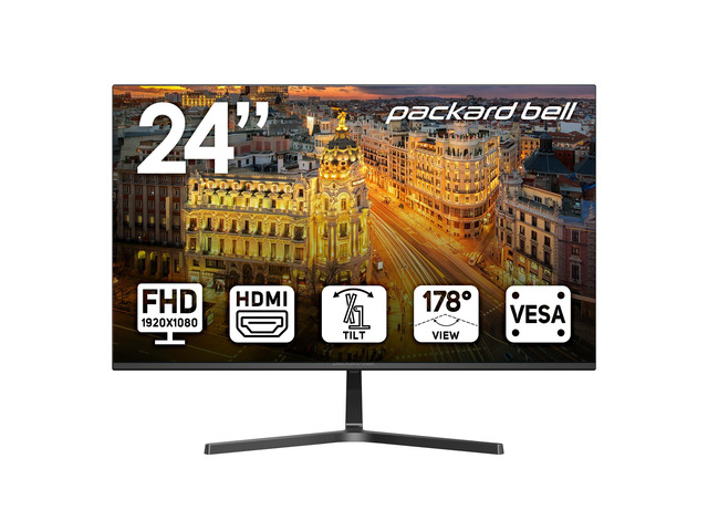 AirFrame 24 ' FHD Monitor, 1920x1080, Ultrawide, VESA Mount Compatible, Tilt Adjustment, HDMI/VGA, Slim Bezel, for Home, Office, and Light Gaming