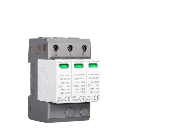 DC SPD House Surge Protective Device 2P 3P 600V 1000V 1500V Type PV 20-40KA Protector Arrester Low-Voltage Protection EKU5(3P 1500V DC)