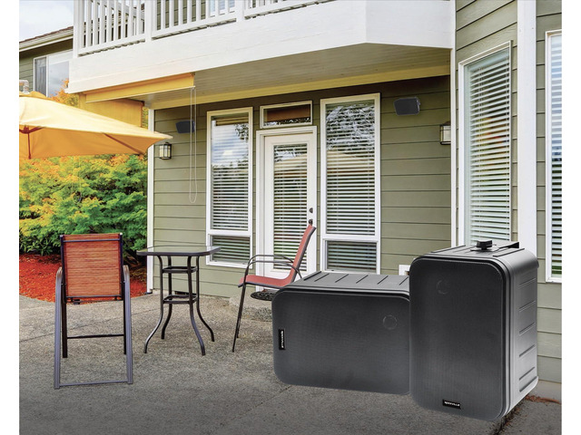HP65S Black 6.5' Outdoor/Indoor Home Theater Speakers, Pair 500W Peak/160W RMS, Swivel Bracket, IPX44 Weather Resistant, Stainless Steel Grill,...