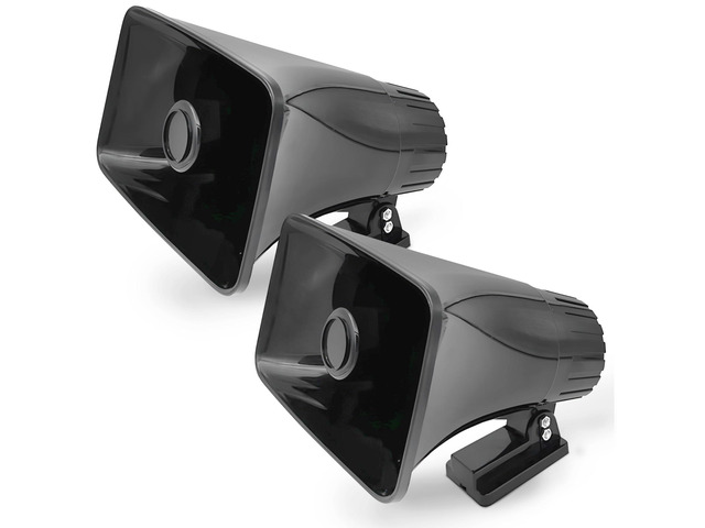 4 Pack 6' Portable PA Horn Speaker for Indoor/Outdoor Use, 65W Peak Power, Black